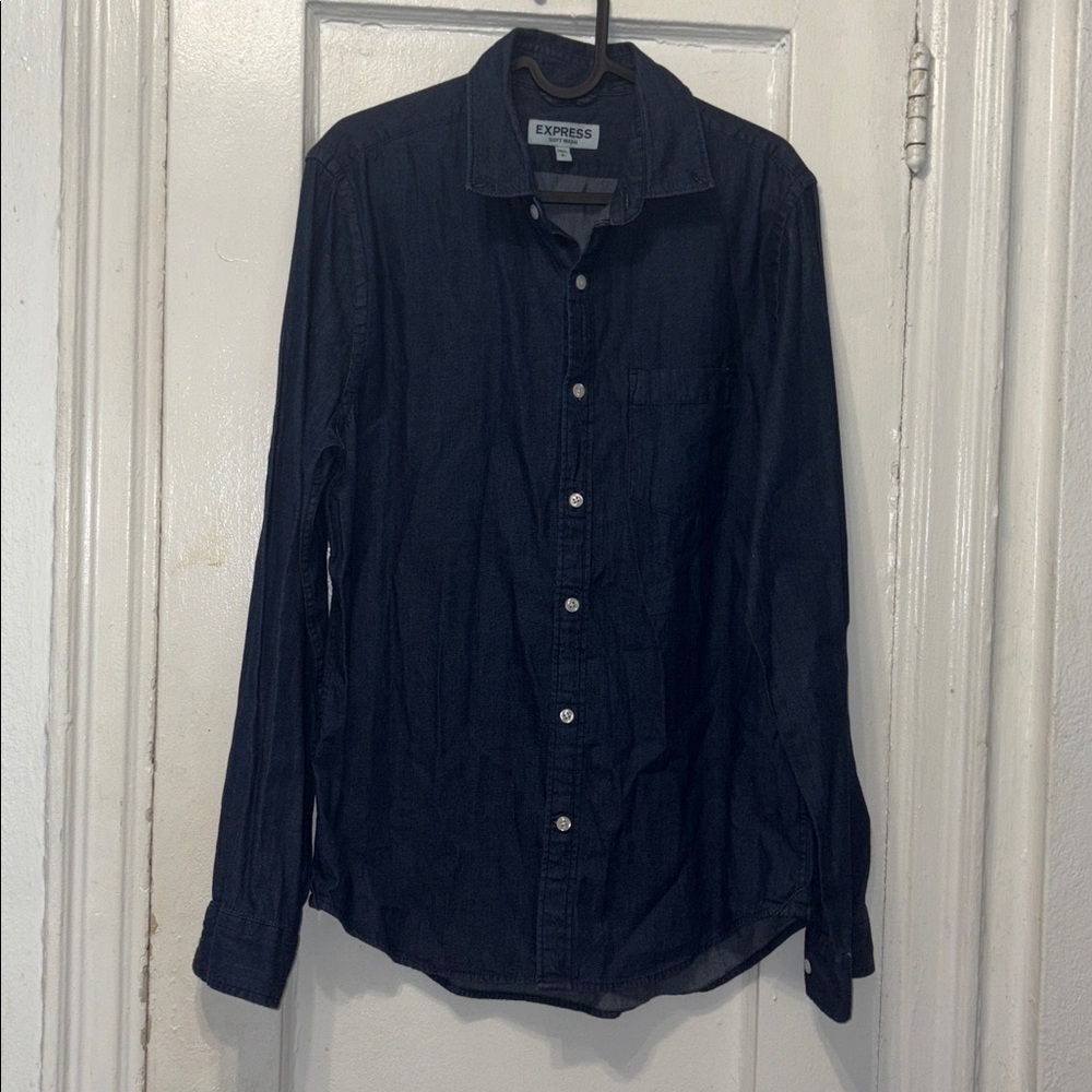 Express Navy Long Sleeve Shirt